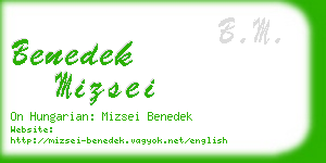 benedek mizsei business card